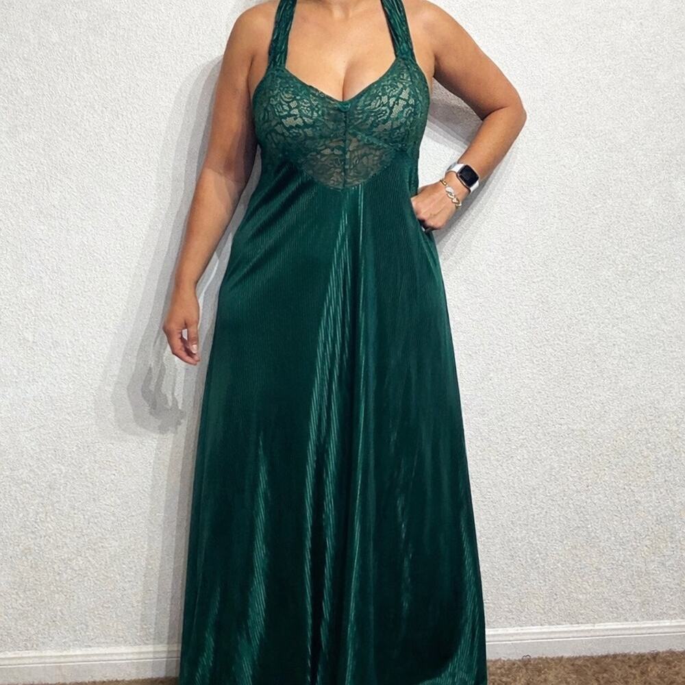 Petra Fashions Green Lace Maxi Slip Dress Nightgown Y2K Sz 1X